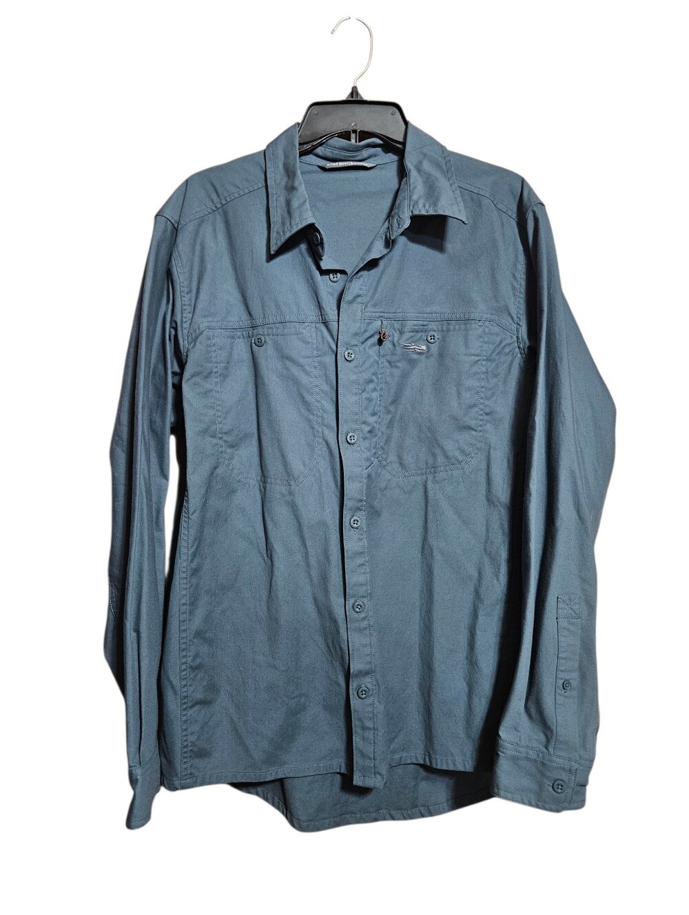 Sitka Gear Mens Harvester Long Sleeve Gray Shirt Button Down Size Large!